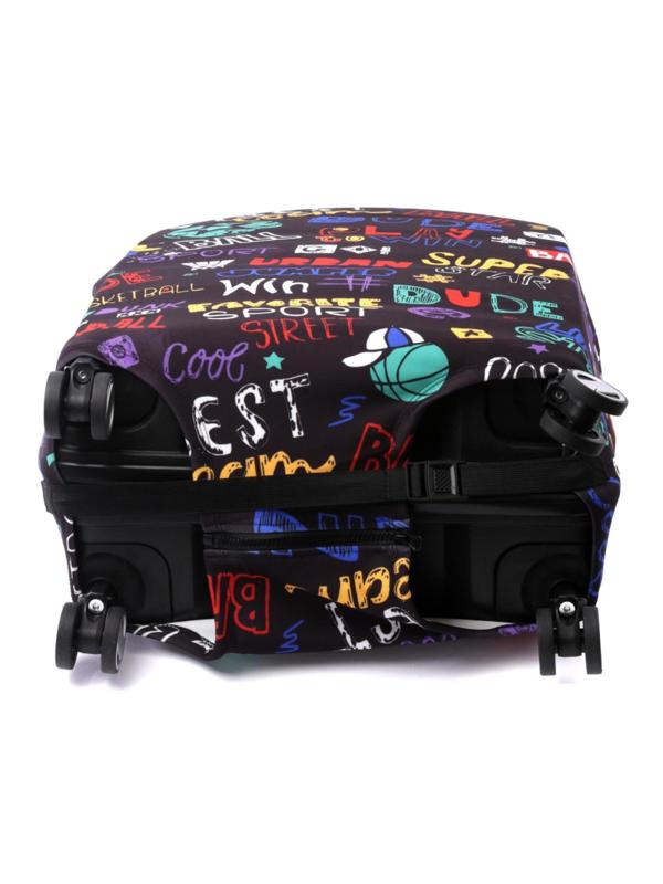 Чехол для чемодана FABRETTI,черный, 92%полиэстер 8%спандекс,W1038-M