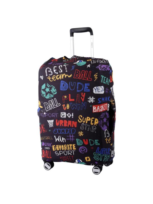 Чехол для чемодана FABRETTI,черный, 92%полиэстер 8%спандекс,W1038-M