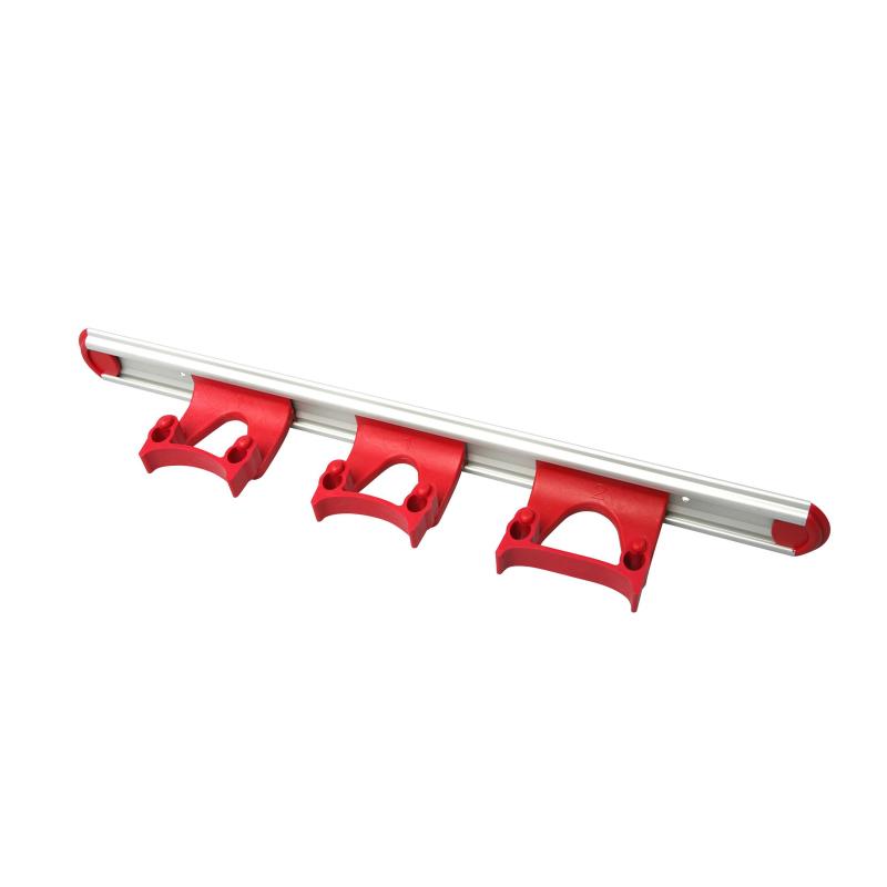 Держатель для инвентаря 500мм 3 зажима красный 555-30-2