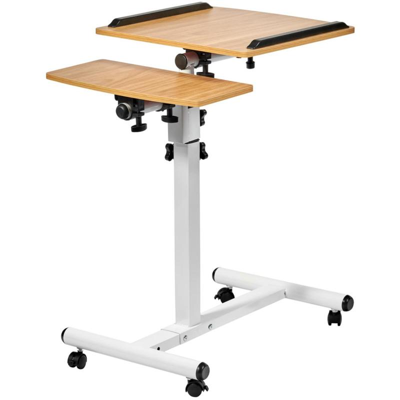 Стол для ноутбука Т3_унив Palma 60x40,оп.кол,рег выс.нак,мдф/мет,св.дер/бел