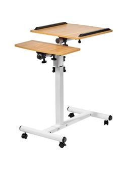 Стол для ноутбука Т3_унив Palma 60x40,оп.кол,рег выс.нак,мдф/мет,св.дер/бел