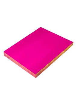 Бумага А4, 100 листов, 80 г/м, самоклеящаяся, флуоресцентный, ярко-розовая
