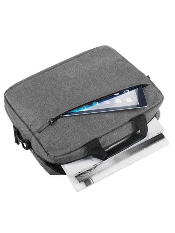 Сумка д/ ноутбука The First, серая, 38х30х8 см, 6836.10