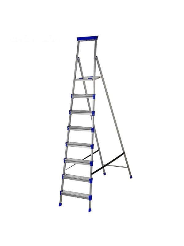 Стремянка Nika СМ8, широкие ступени, высота до рабочей площадки 1720 мм, 8 ступеней