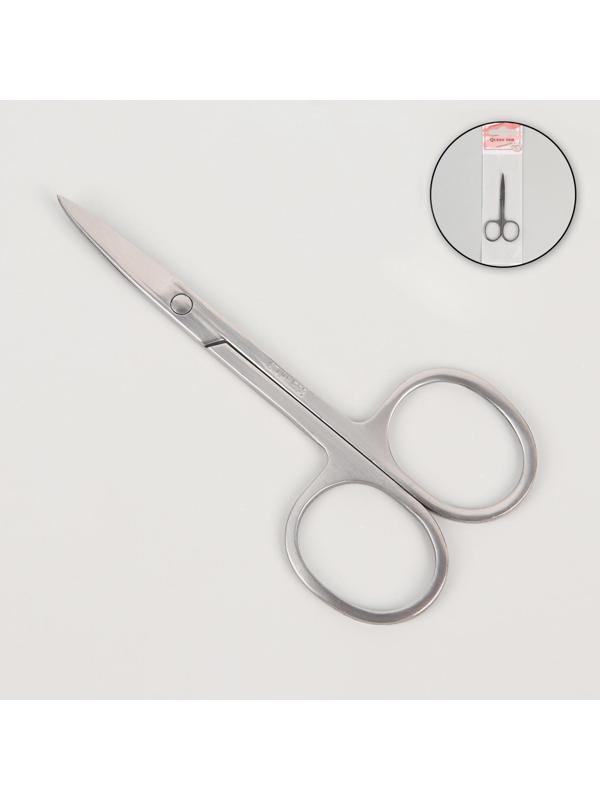 Ножницы маникюрные, загнутые, 9 см, цвет серебристый