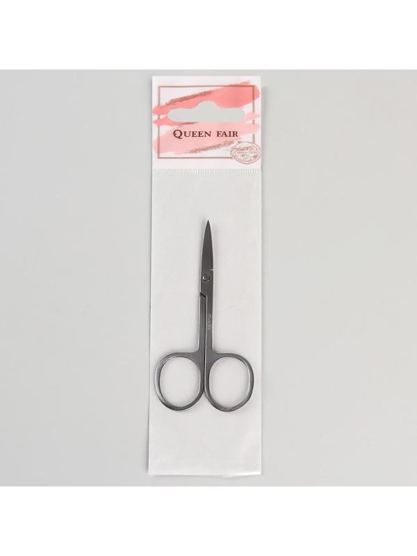 Ножницы маникюрные, загнутые, 9 см, цвет серебристый