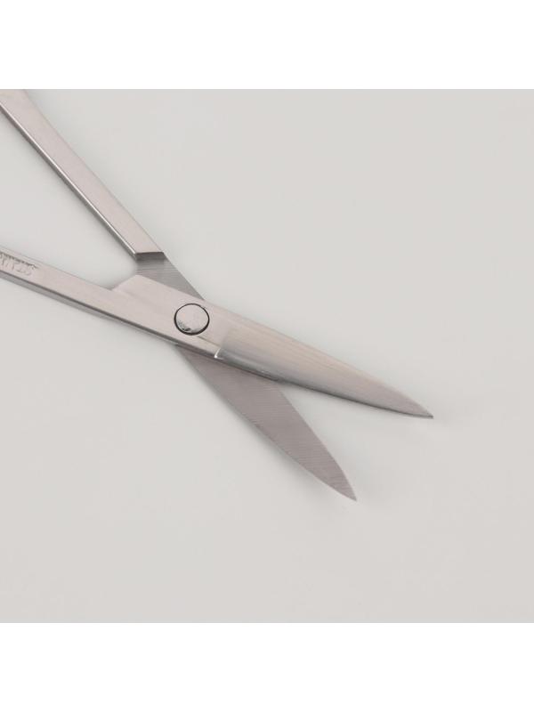 Ножницы маникюрные, загнутые, 9 см, цвет серебристый