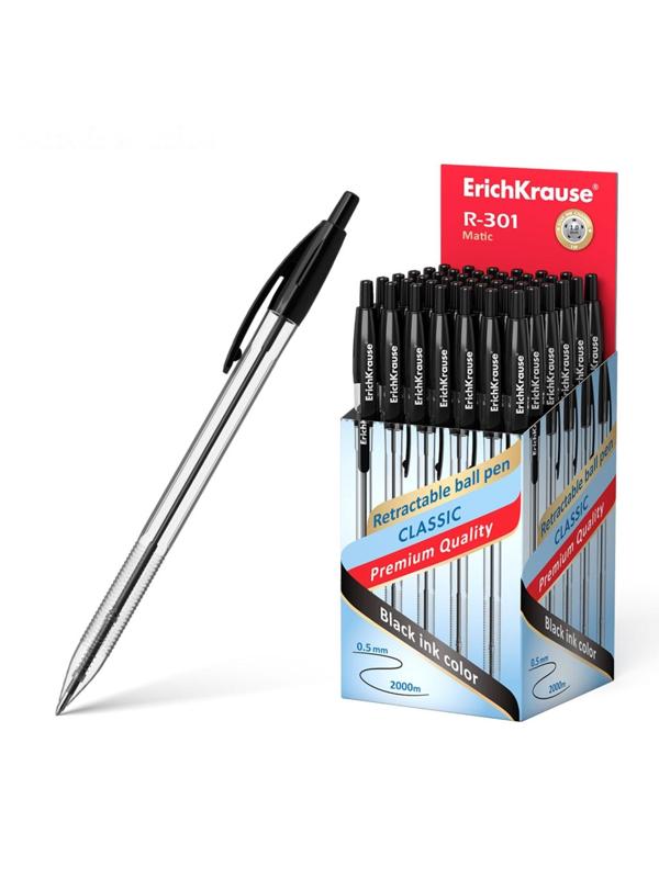 Ручка шариковая автоматическая R-301 MATIC, узел 0.7мм, чернила чёрные, длина линии письма 1000м