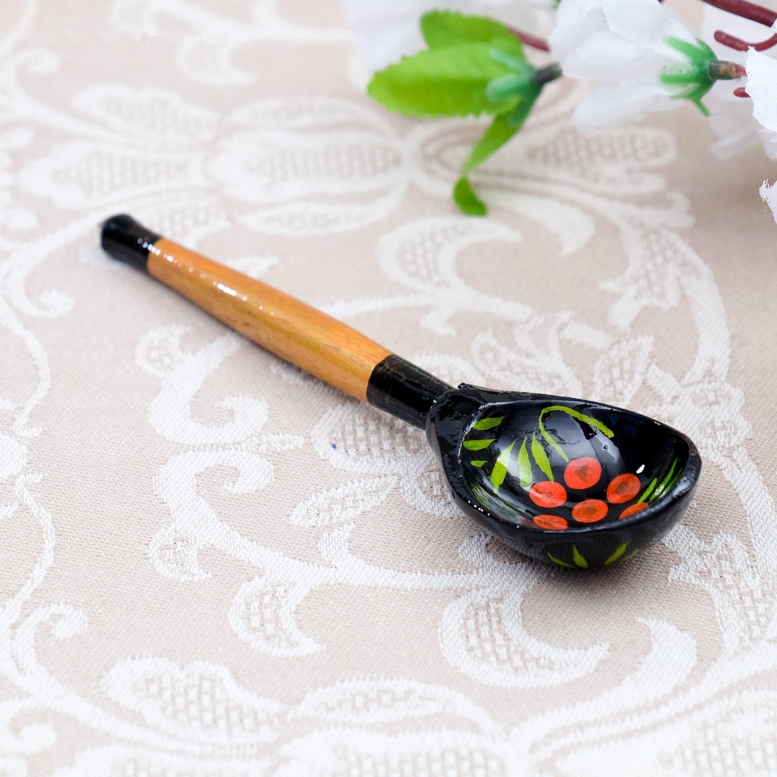 Ложка деревянная «Чернушка», маленькая, хохлома, МИКС