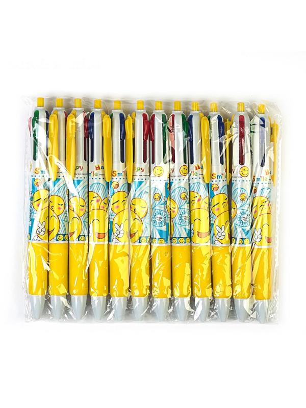 Ручка шариковая Calligrata, автоматическая, 4-х цветная, с рисунком, МИКС