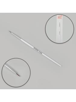 Кисть для дизайна ногтей «Волос», 16,5 см, d=2 × 6 мм, цвет белый