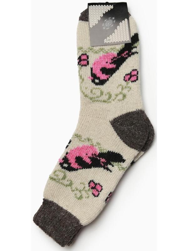 Носки женские шерстяные, цвет белый, размер 25