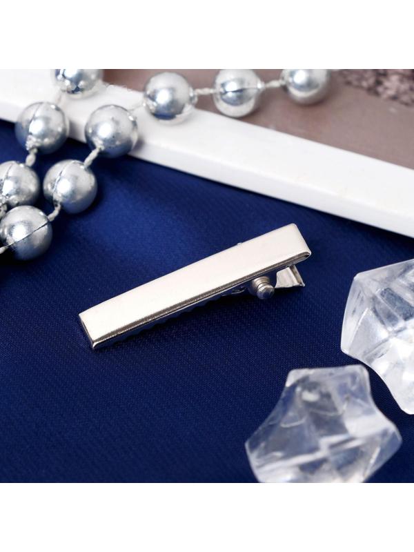 Основа для заколки, зажим 3,2 см, серебро