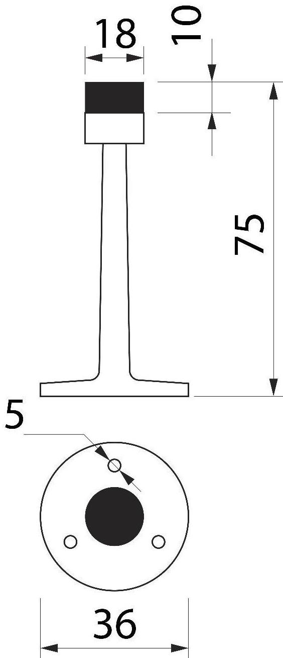Упор дверной U106AB, Н=75 мм; d=36, цвет бронза
