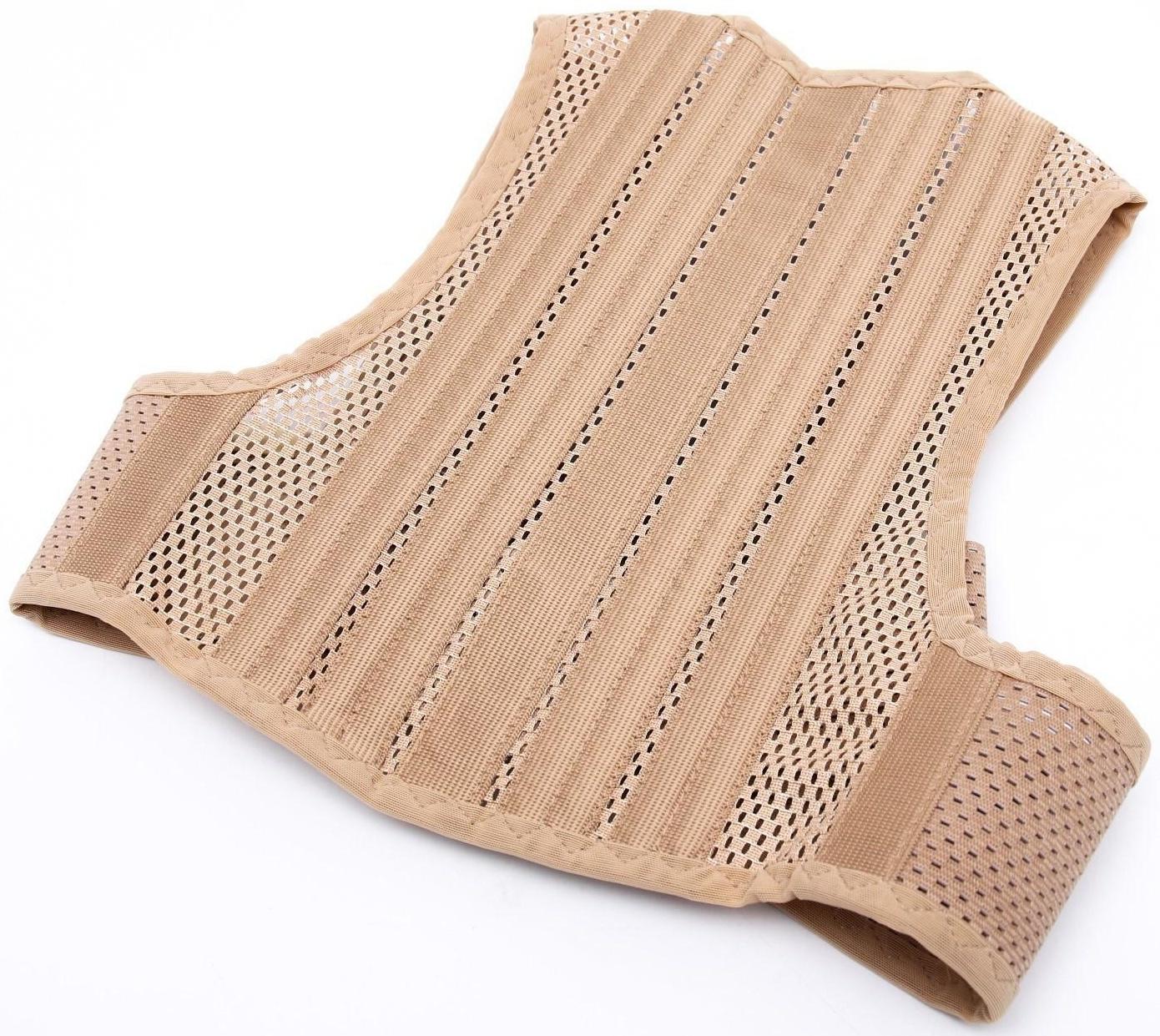 Корректор осанки НТ-КР-012, полужёсткий, 4 ребра, размер XL, цвет бежевый