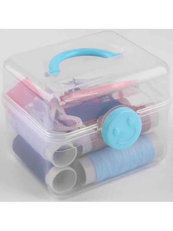 Швейный набор, 31 предмет, в пластиковом контейнере, 7 × 8,5 см, цвет МИКС