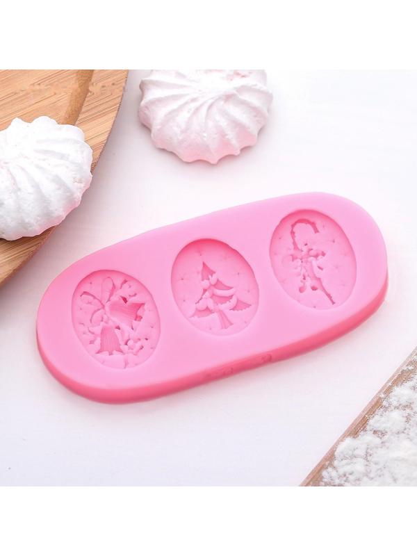 Силиконовый молд «Новогодняя ёлка», 11×4,8 см, цвет розовый