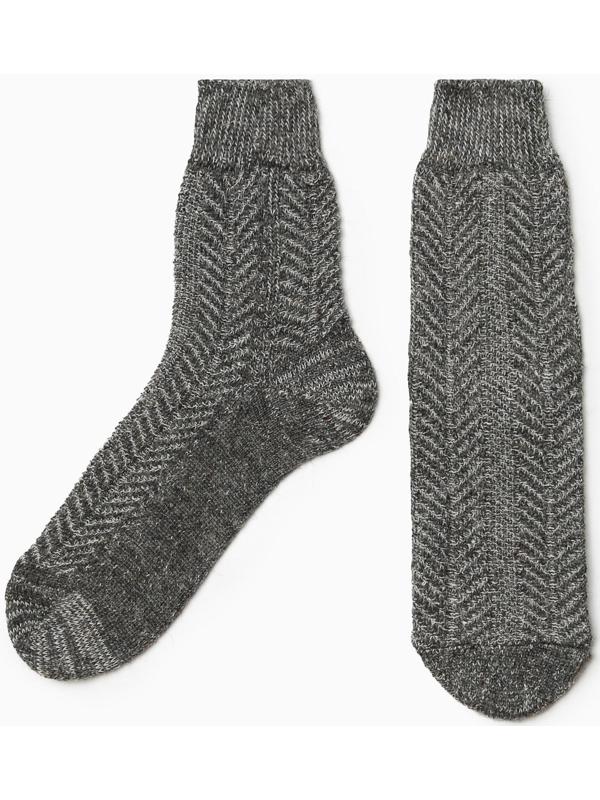 Носки женские шерстяные, цвет серый, размер 23