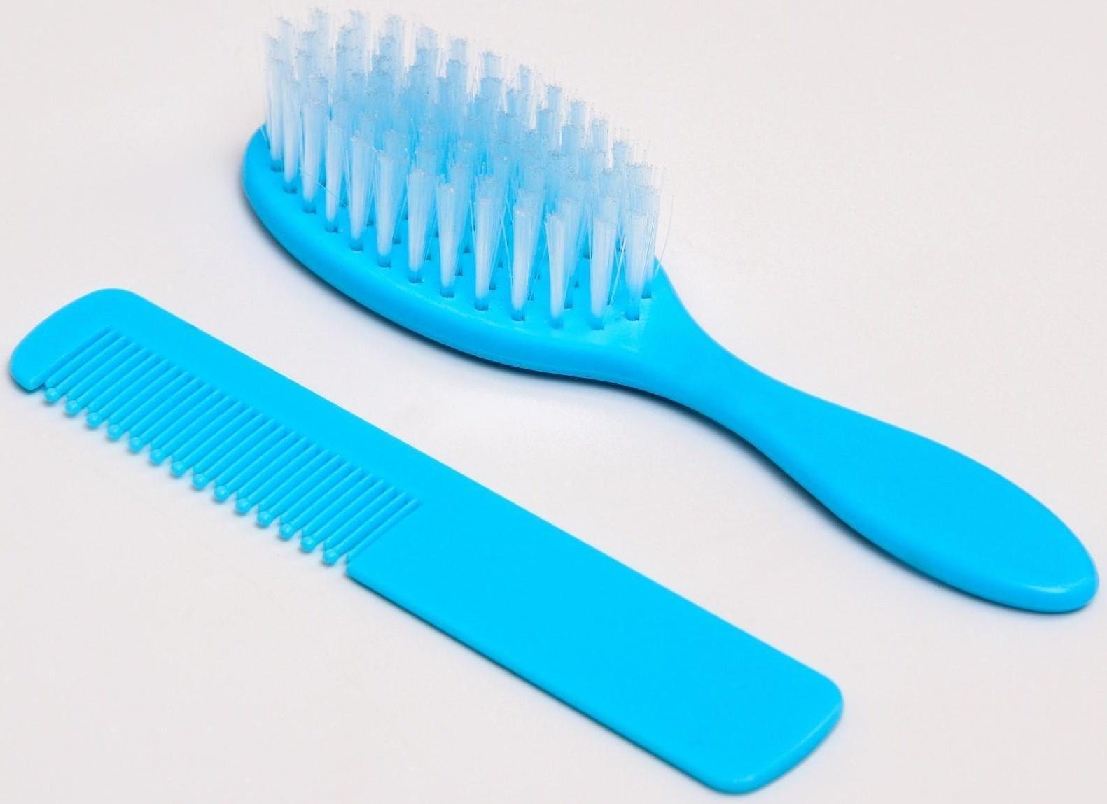 Расчёска детская + массажная щётка для волос, от 0 мес., цвета МИКС