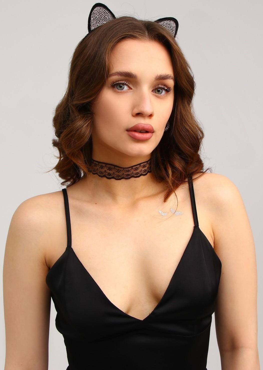 Карнавальный костюм взрослый «Гламурная кошечка», ободок, ушки, чокер