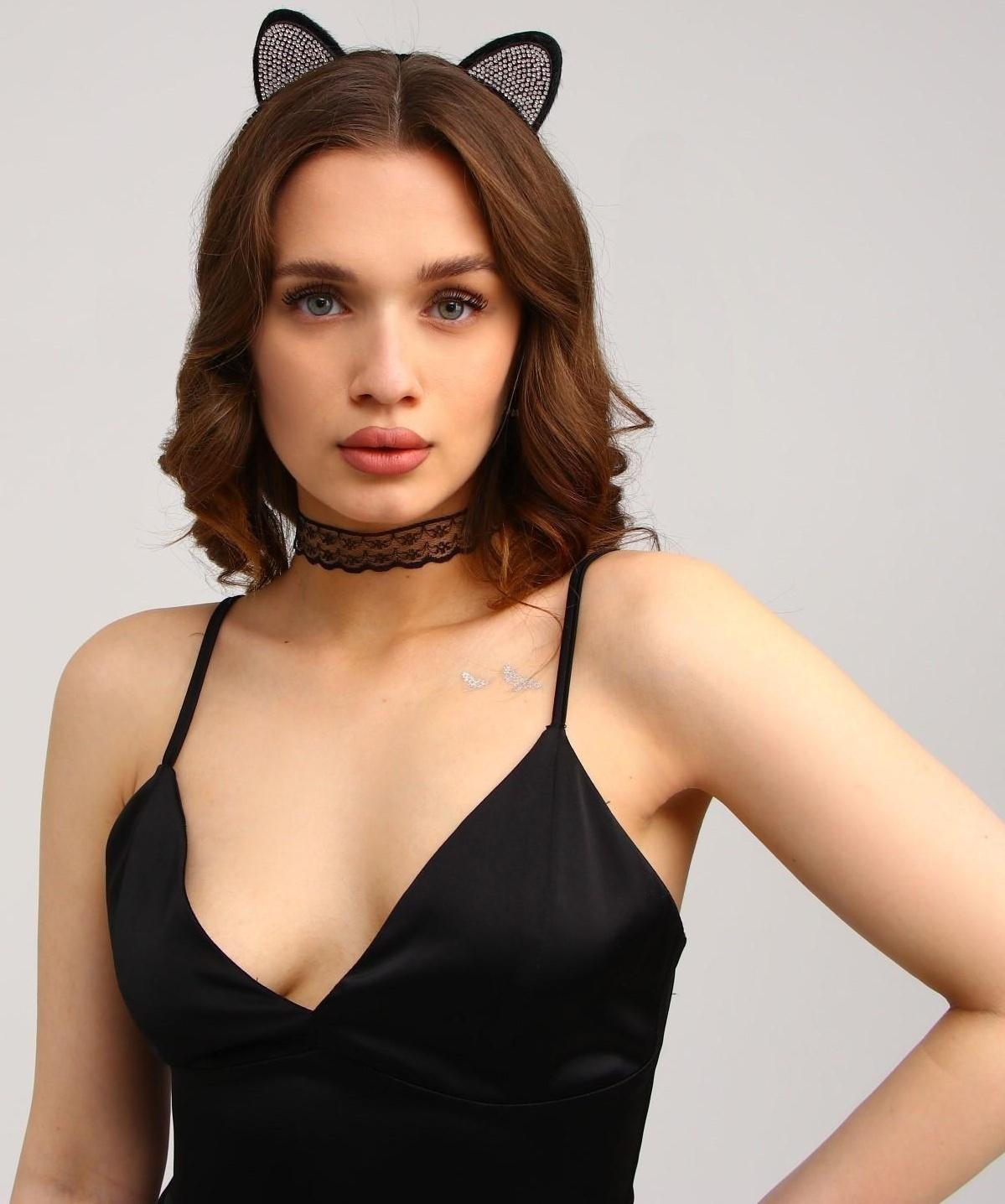 Карнавальный костюм взрослый «Гламурная кошечка», ободок, ушки, чокер