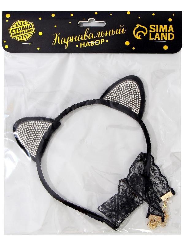Карнавальный костюм взрослый «Гламурная кошечка», ободок, ушки, чокер
