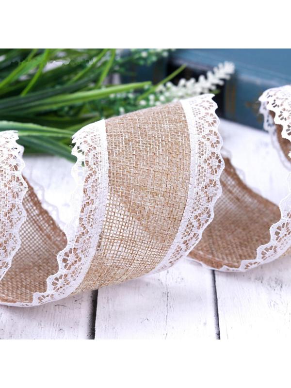 Лента из джута «Кружево», 55 мм, 4,5 ± 0,5 м, цвет бежевый
