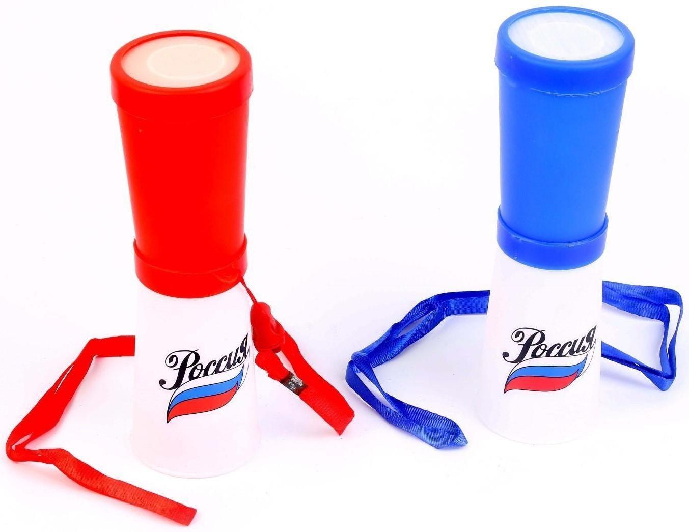 Свисток-гуделка болельщика «Россия», флаг, 17 см, цвета МИКС