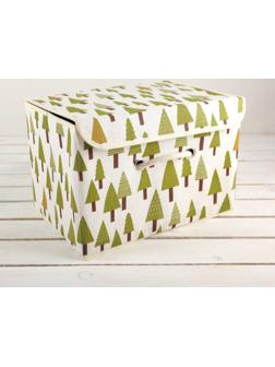 Короб стеллажный для хранения с крышкой «Ёлки», 37×26×24 см