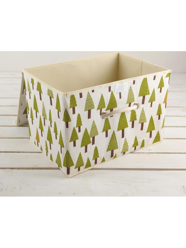 Короб стеллажный для хранения с крышкой «Ёлки», 37×26×24 см
