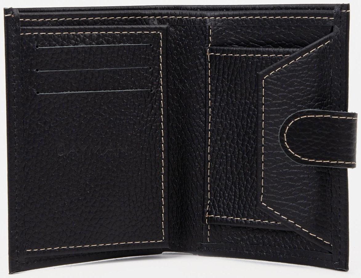 Портмоне на кнопке, отдел для документов, цвет чёрный