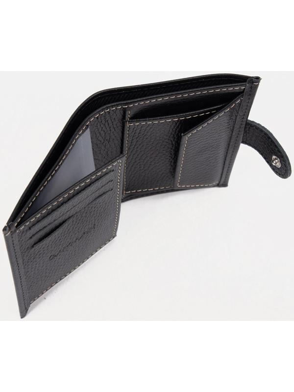 Портмоне на кнопке, отдел для документов, цвет чёрный