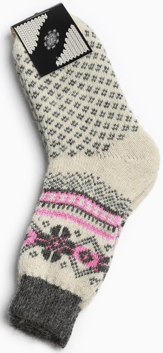 Носки женские шерстяные, цвет белый, размер 23