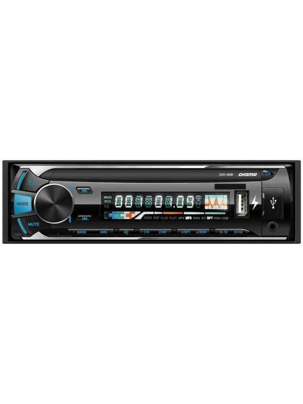 Автомагнитола Digma DCR-380B 1DIN, 4 x 45 Вт, USBx2, SD, AUX