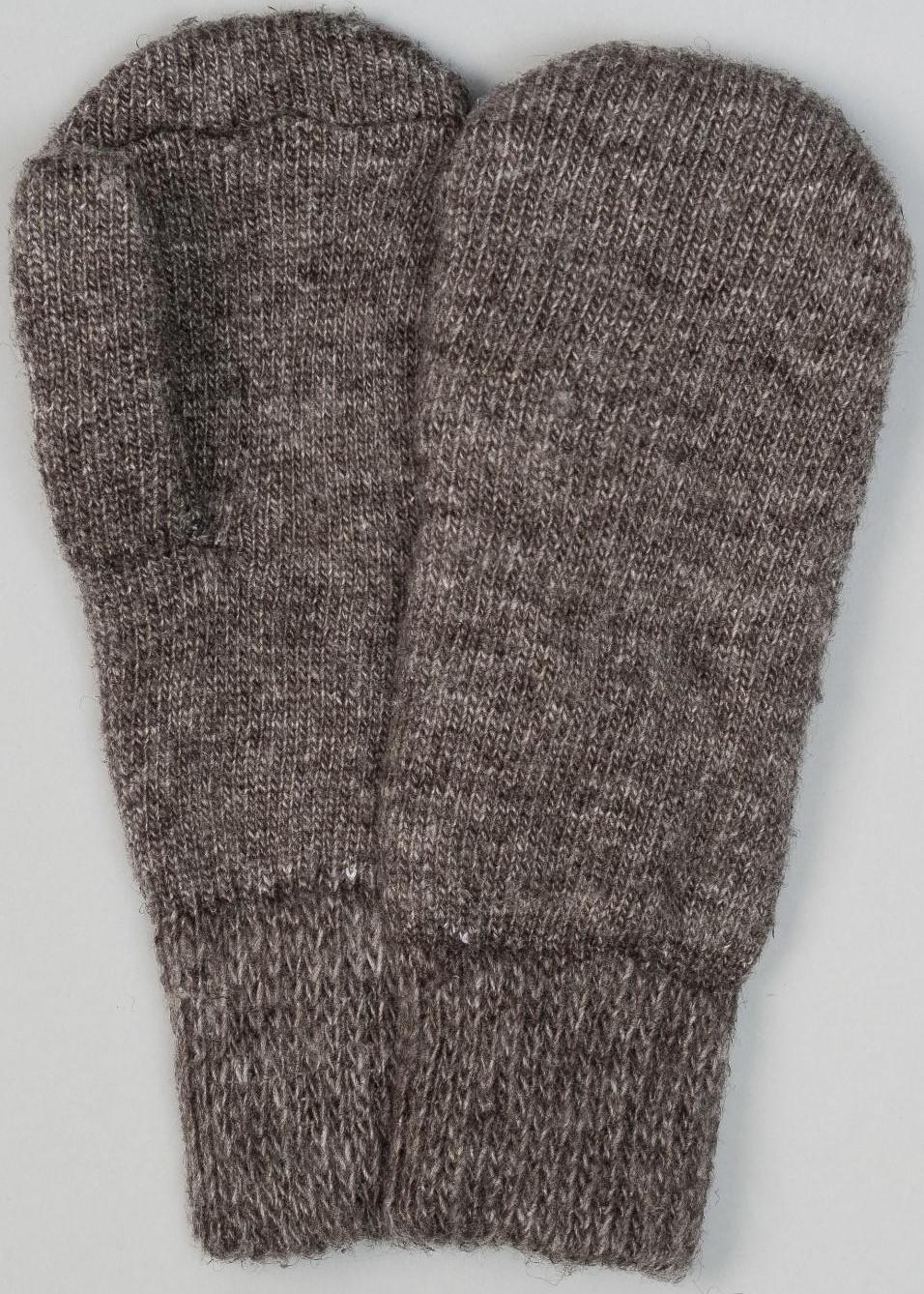 Варежки женские шерстяные, цвет серый размер 20-22