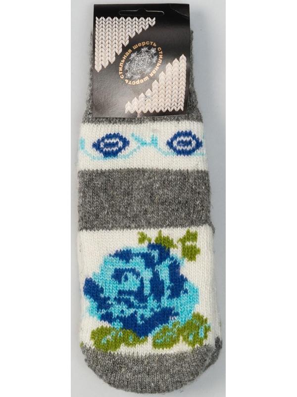 Варежки женские шерстяные, цвет серый, размер 20-22