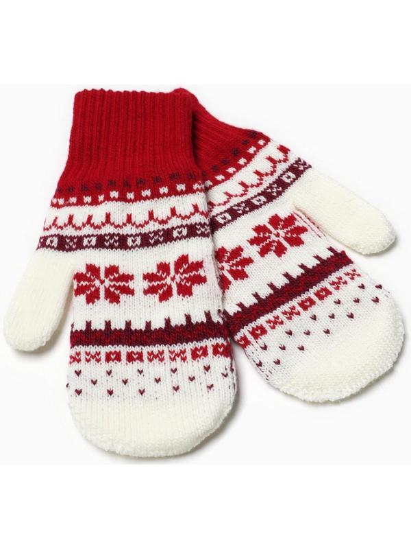 Варежки женские, цвет красный, размер 18