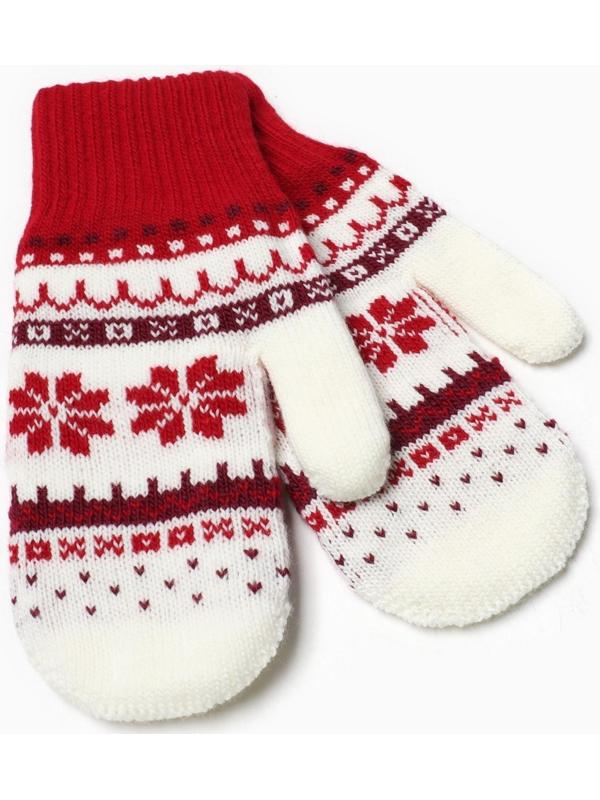 Варежки женские, цвет красный, размер 18