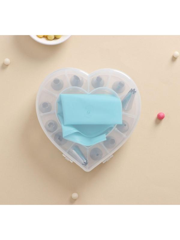 Набор кондитерский, 6 предметов: адаптер, мешок, 4 насадки 1,7×3 см