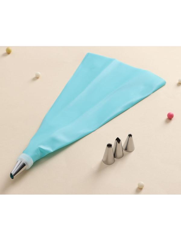 Набор кондитерский, 6 предметов: адаптер, мешок, 4 насадки 1,7×3 см