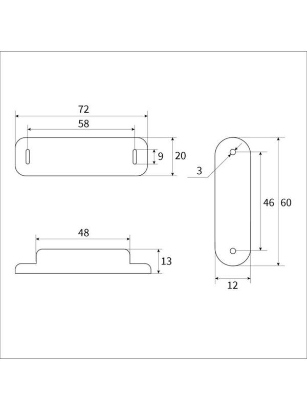 Магнит мебельный M003BR, 72х13, большой, коричневый