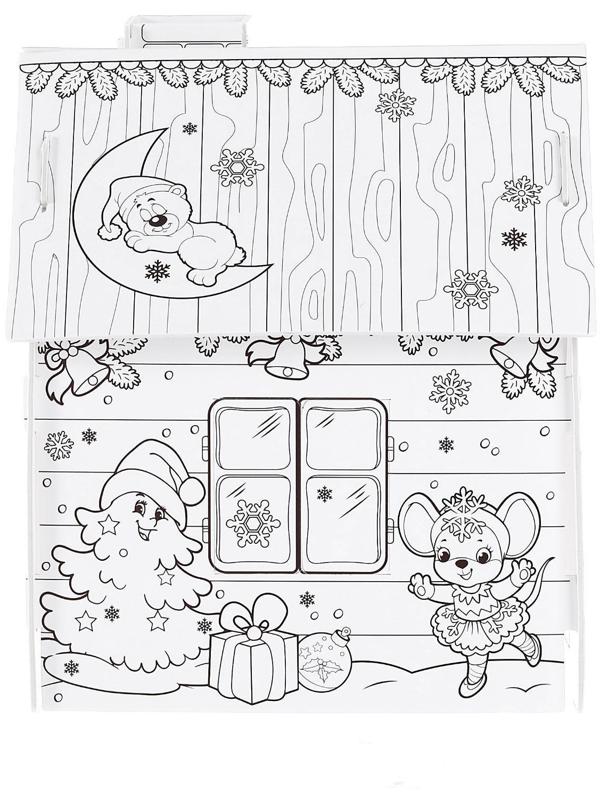 Домик-раскраска 3 в 1 «Весёлые зверята»