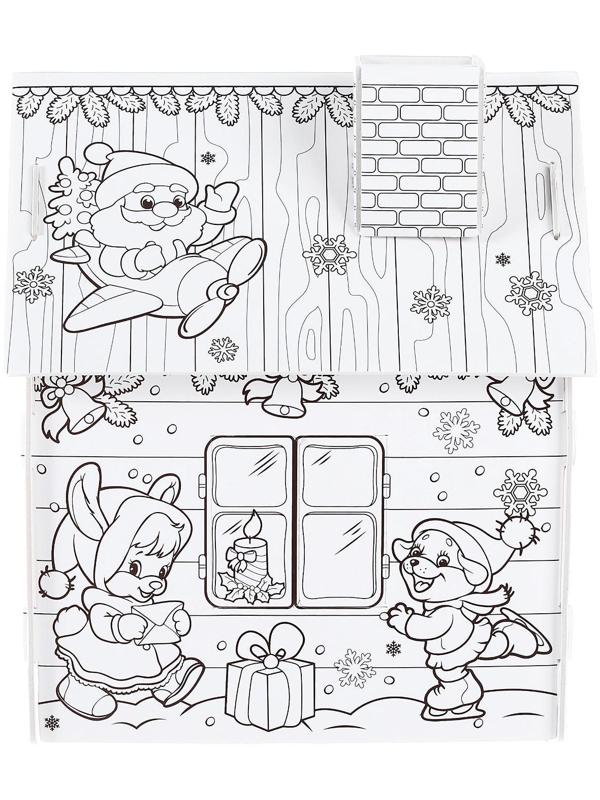 Домик-раскраска 3 в 1 «Весёлые зверята»