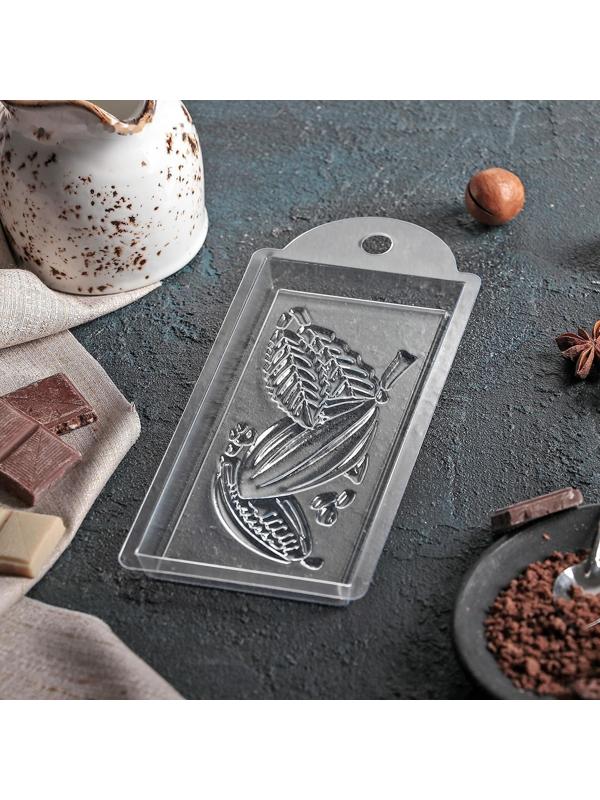 Форма для шоколада и конфет «Какао», 7×15×1 см, цвет прозрачный