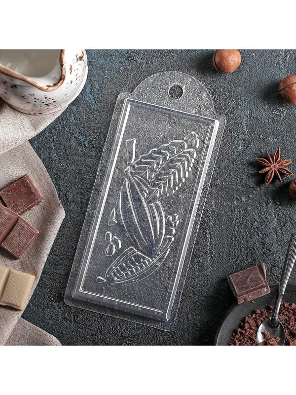 Форма для шоколада и конфет «Какао», 7×15×1 см, цвет прозрачный