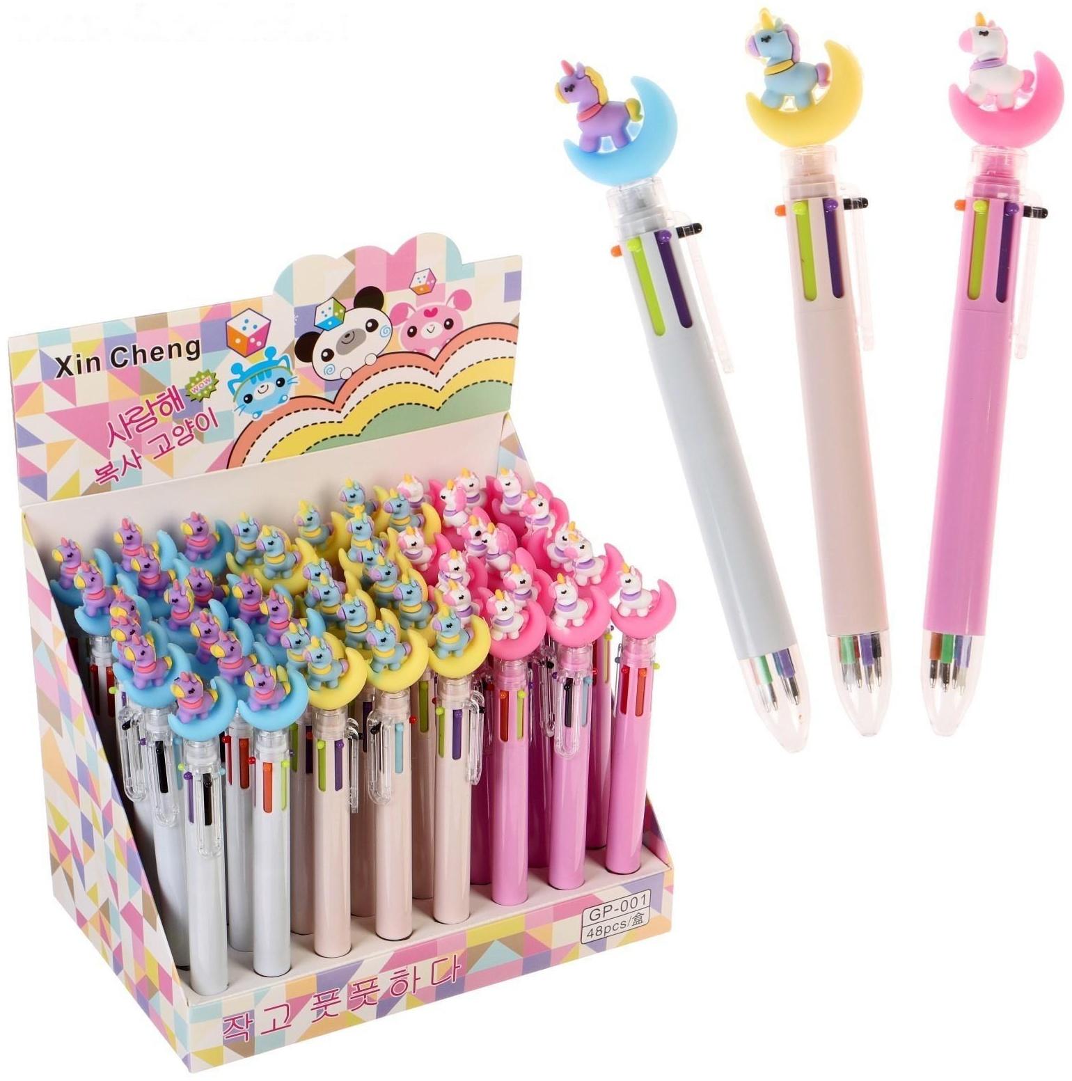 Ручка шариковая автоматическая 6-ти цветная 