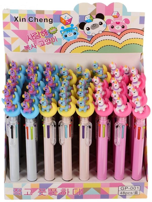 Ручка шариковая автоматическая 6-ти цветная 