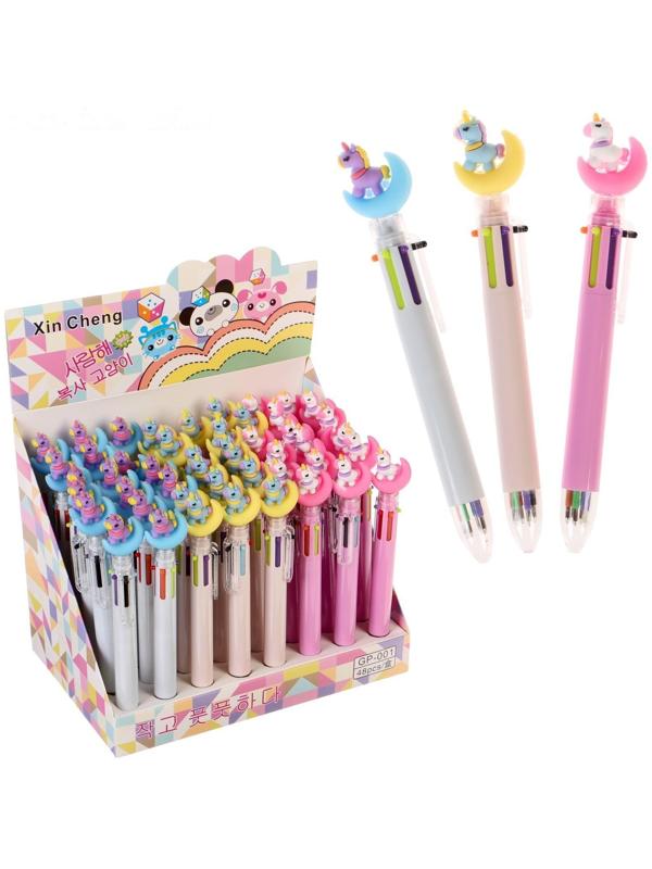 Ручка шариковая автоматическая 6-ти цветная 