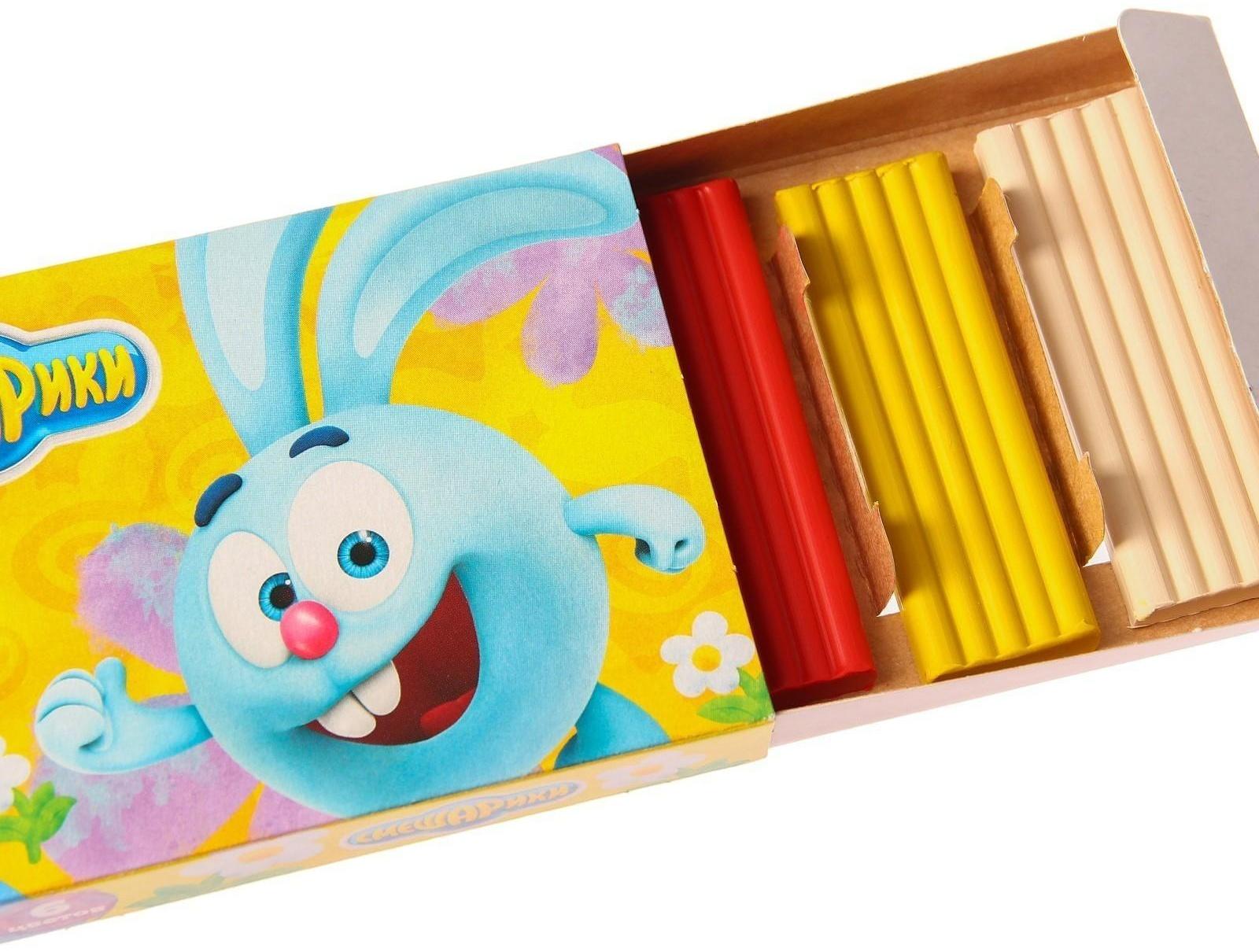 Пластилин СМЕШАРИКИ, 6 цветов, 90 г