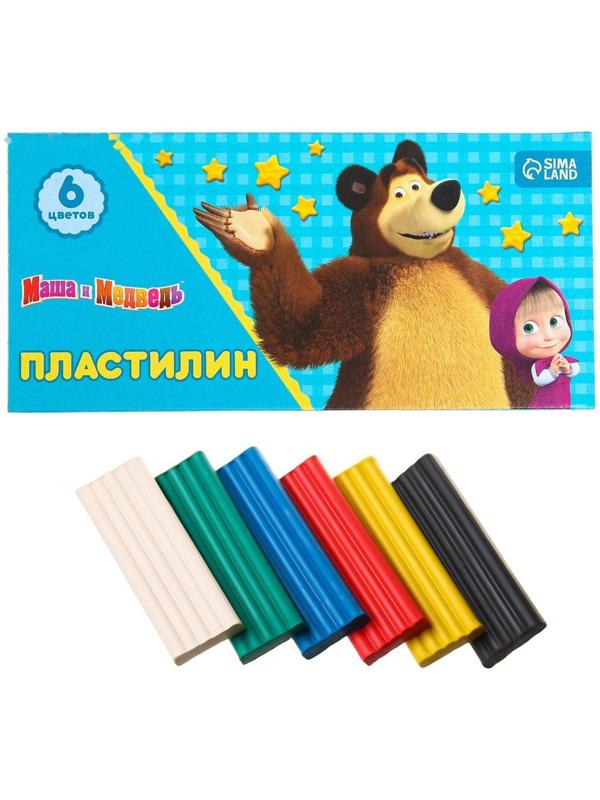 Пластилин Маша и Медведь, 6 цветов, 90 г